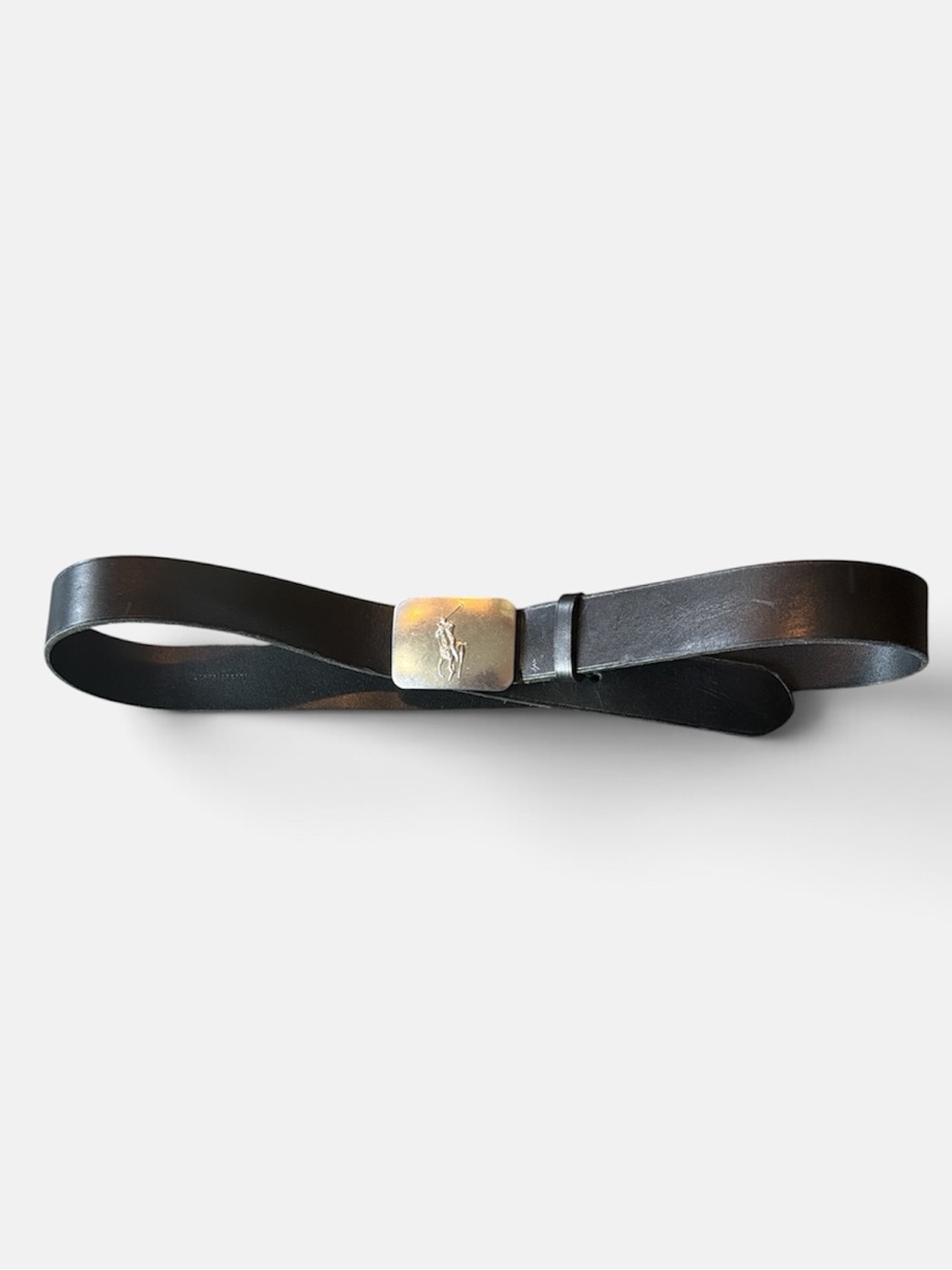 Polo Ralph Lauren black polo plaque belt